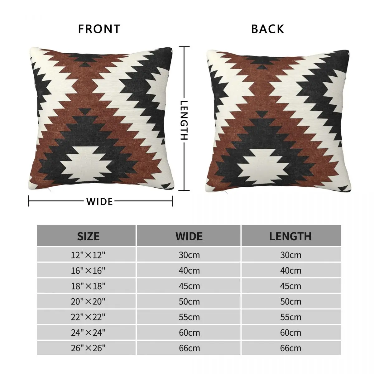 Aztec Neutrals Inkwell Square Pillowcase Polyester Linen Velvet Printed Zip Decorative Pillow Case Sofa Cushion Case
