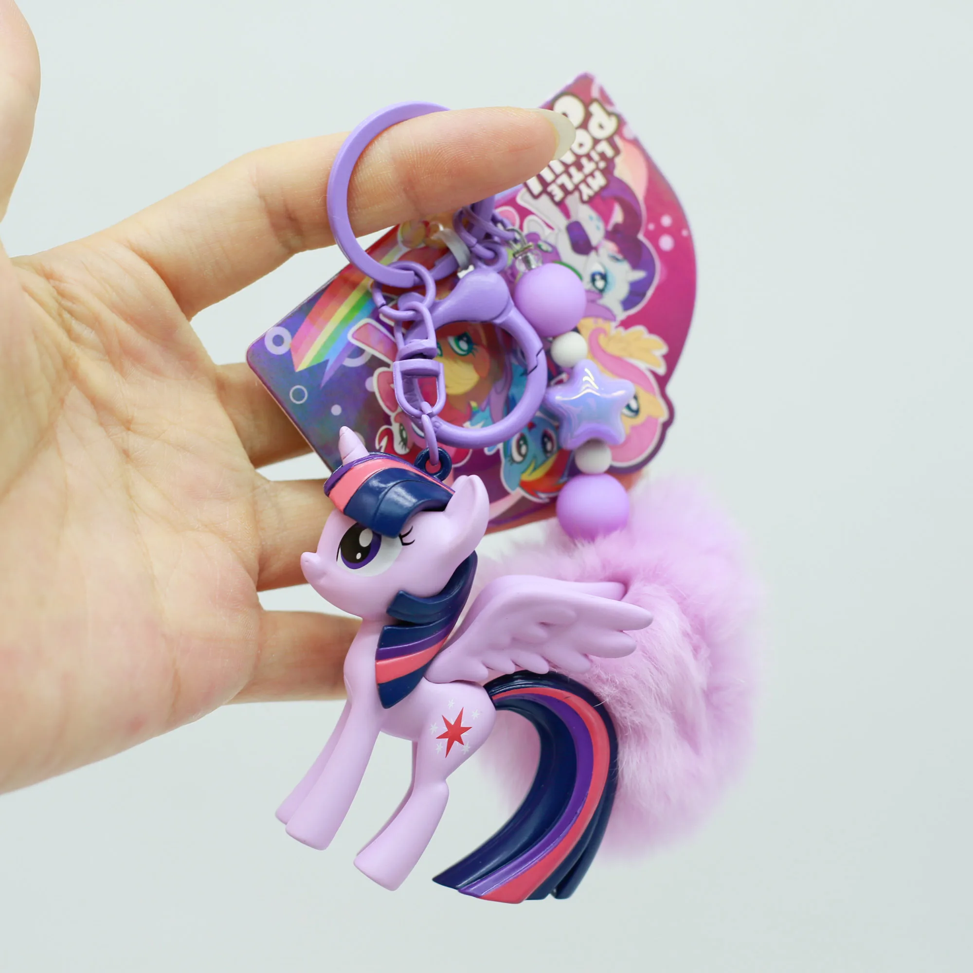 Hasbro My Little Pony Rainbow Dash Fluttershy Pinkie Pie Applejack Rarity Model Cute Bag Pendants Keychains Ornaments s Gifts