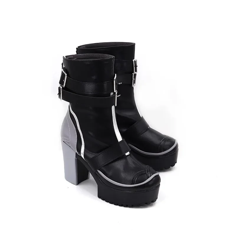 Wanshi Cosplay Shoes GRAY RAVEN PUNISHING Banji Cosplay Props Accessories PU Shoes Halloween Carnival Boots Custom Made