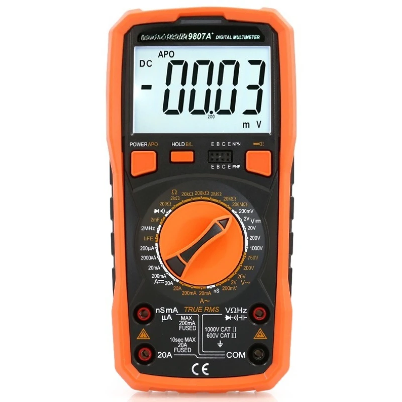 

VC9807A + digital multimeter 4 and a half high-precision intelligent anti-burn digital display meter Electrical universal meter