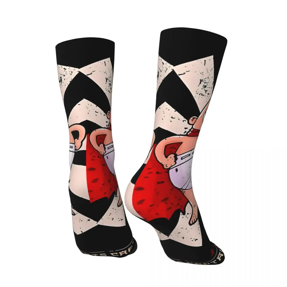 Crazy Sock for Men Get Into Trouble Hip Hop Harajuku Captain underpants Animation Happy Quality Pattern Printed Boys Crew Sock