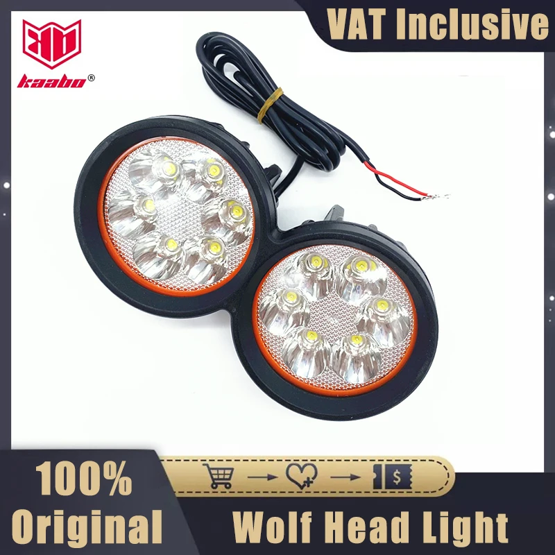 Original Head Light Assembly for Kaabo Wolf Warrior KickScooter Headlight Wolf King Electric Scooter Front Light Replacements