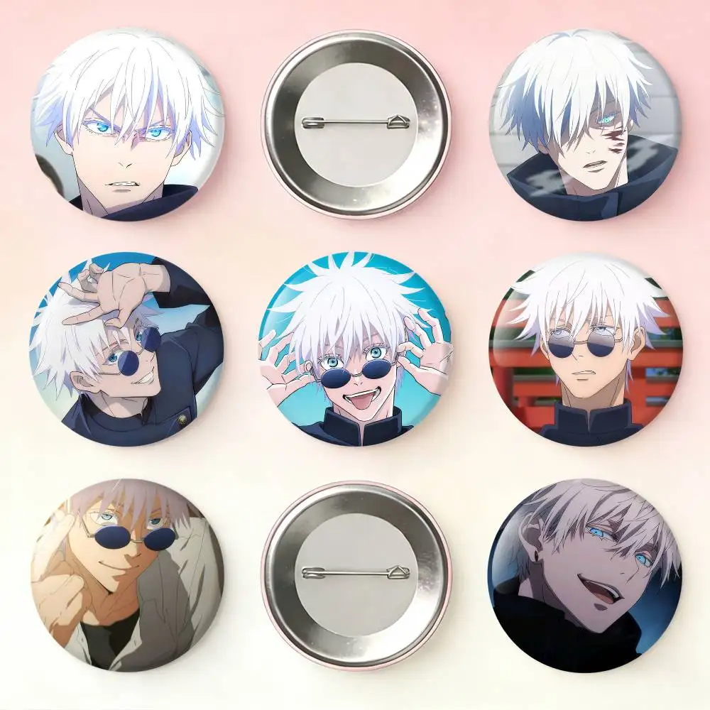 

S-Satoru G-Gojo J-Jujutsu K-Kaisen Badges 25 32 44 58 75 mm Round Fans Collect Friends Gifts Brooch Souvenir