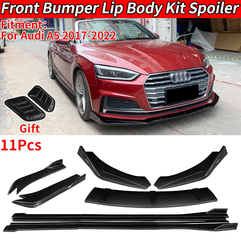 

For Audi A5 2017-2022 Car New Accessories Front Bumper Splitters Lip Spoiler Side Skirts Extensions Rear Wrap Angle Shark Fins