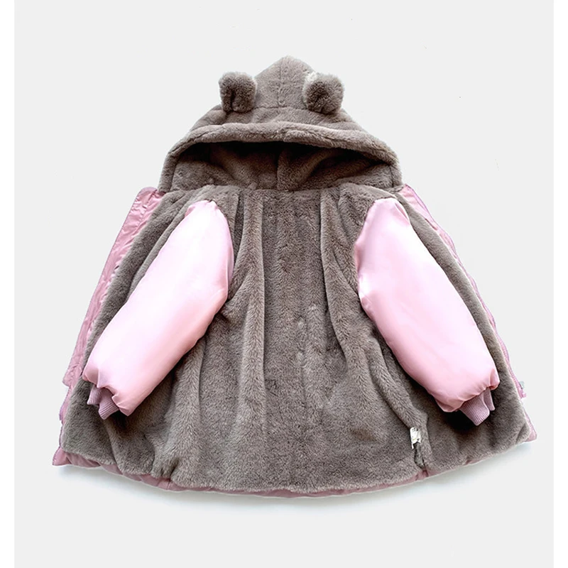 Winter Kids Coat Outdoor Leisure Thickened Medium Long Girls' Cotton Padded Coat Fashion Windproof Warm Coat Children's Clothing