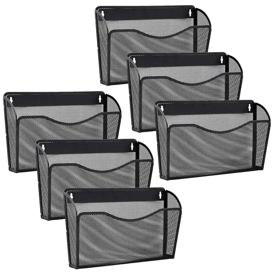

Pack Wall File Organizer, Mesh Hanging Metal Vertical Wall Mounted File Holder for Office Home