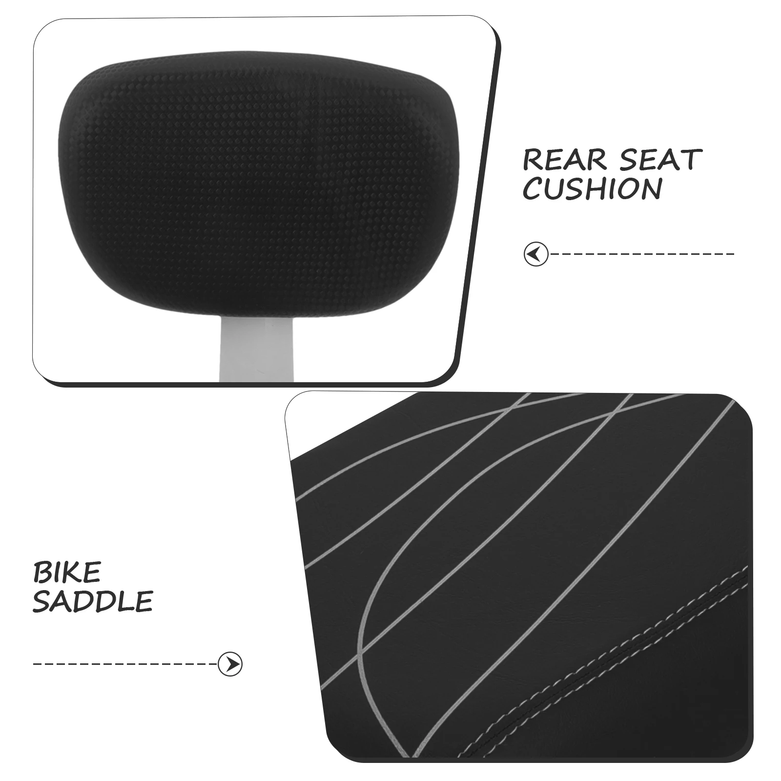 

Mountain Bike Seat Cushion Thick Sponge Rear Seat with Backrest for Adults Universal Fit Bikes Electric Car Accessories