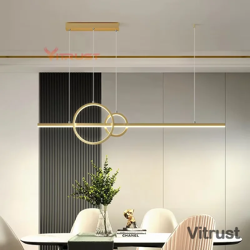 Nordic LED Chandelier Lamp Table Dining Room Bar Restaurant Black Gold Lamp Bedroom Hanging Pendant Chandeliers Home Lighting