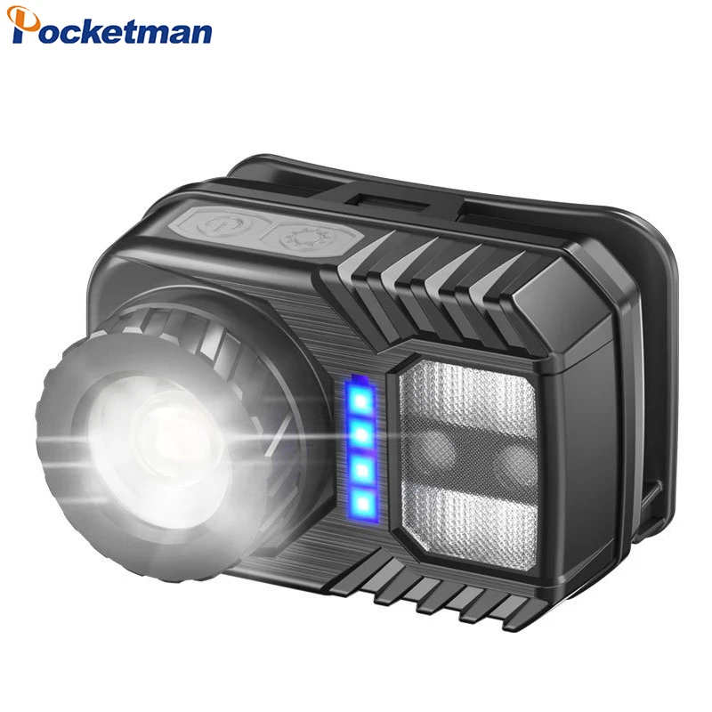 Rechargeable LED Headlamp XPG+COB Zoomable Head Light with Motion Sensor USB‑C Fast Charging Head Lamp for Camping Hiking