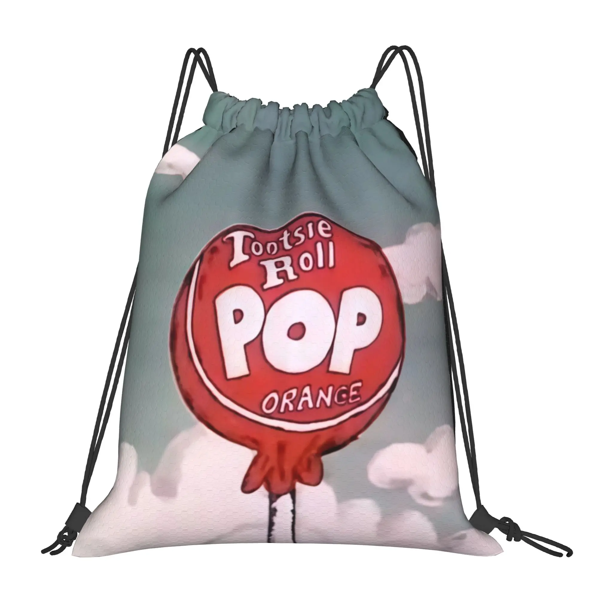 tTootsie Pops Orange Flavor Vintage Animation Still Portable Sports Riding Gym Drawstring Storage Sporty Backpacks