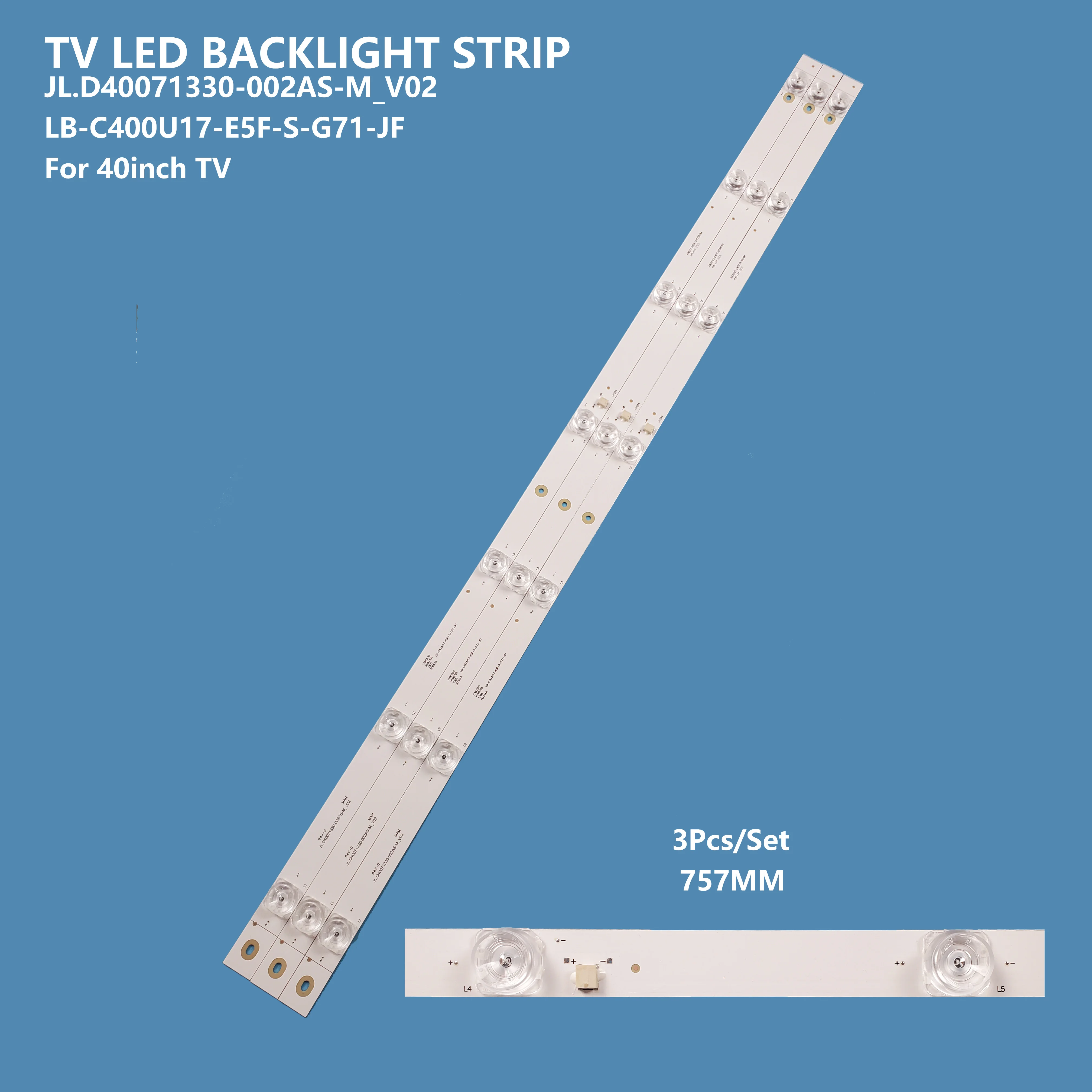 (3PCs, 7LED) utilisation JL.D40071330-002AS-M_V02 de bande de LED pour le système judiciaire co 40 "barre orientale du contre-jour LED de l'étoile LED de TV PTV40G50SNS