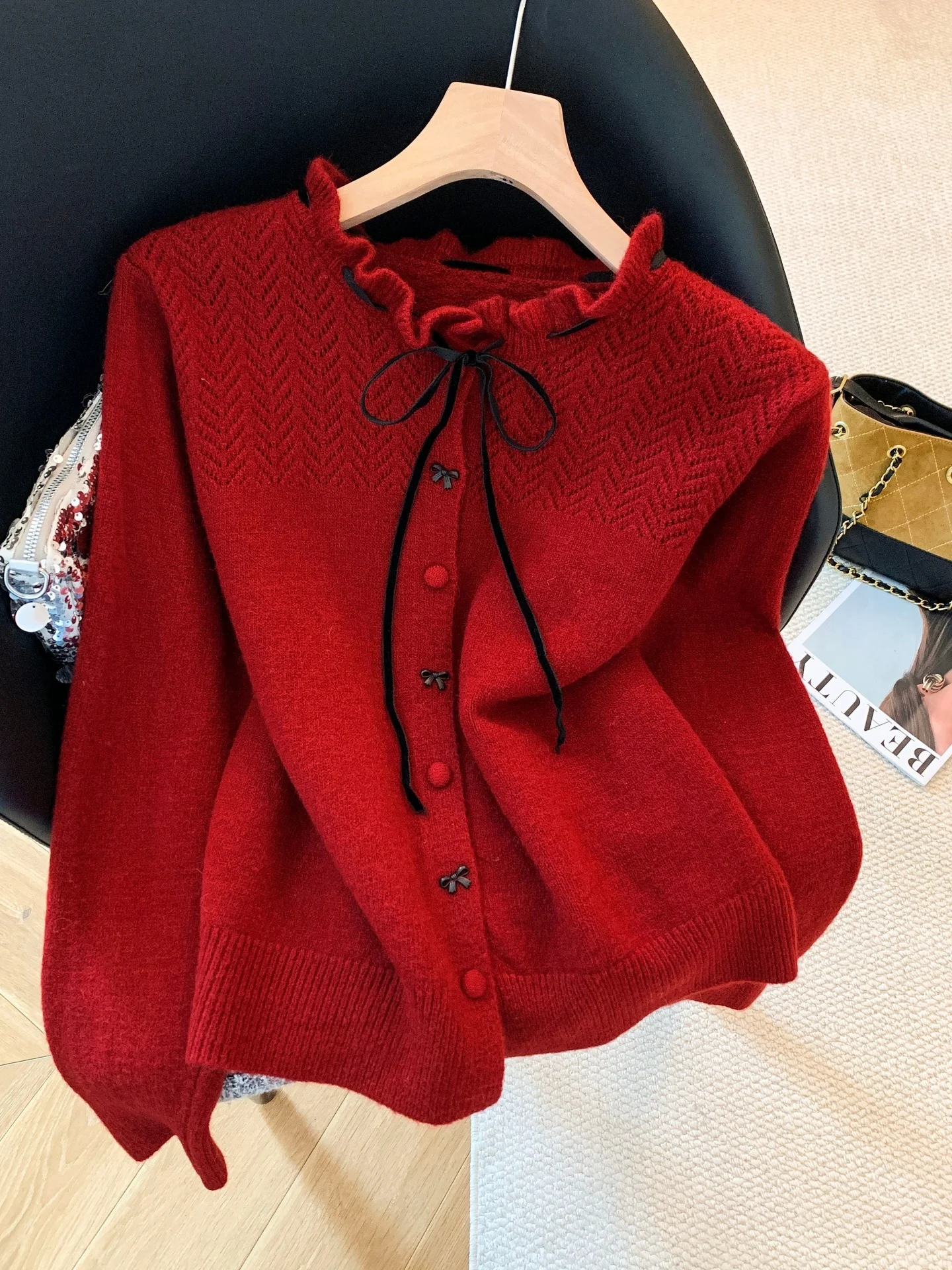 

Red Knot High Collar Sweater Women's Base Layer Cardigan Autumn Winter Knitted Soft Casual Sle Comfortable Fit