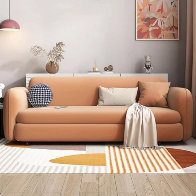 Small Simple Recliner Sofa Chair Unique Modern Floor Velvet Orange Sofas Bed Love Seat Reading Divani Da Soggiorno Furniture