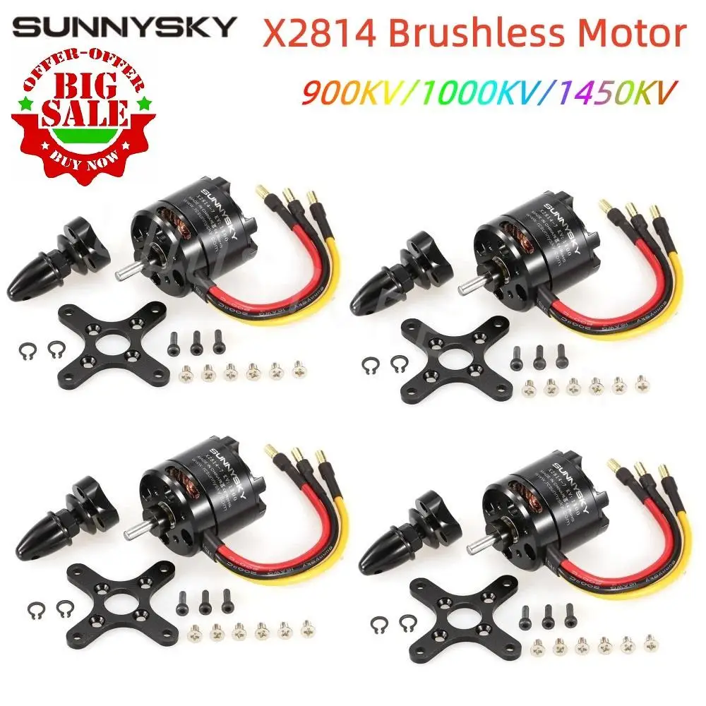 SunnySky1/2/4PCS  X2814 900KV 1100KV 1450KV Outrunner External Rotor Brushless Motor for RC Aircraft Quadrocopter Helicopter