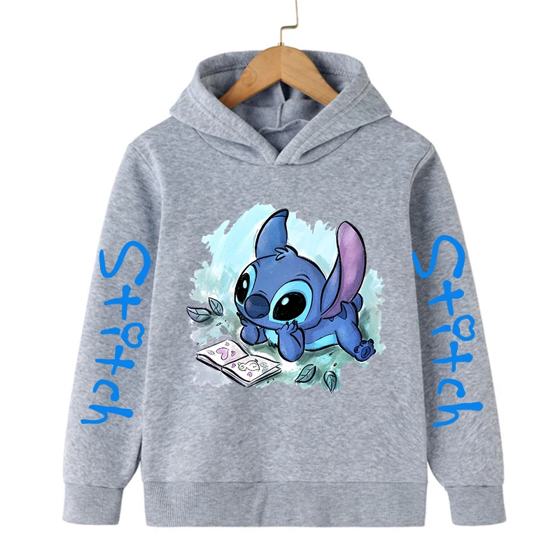 90s Clothes Disney Stitch Hoodie Children Cartoon Kid Girl Boy Lilo and Stitch Sweatshirt Hoody Baby Casual Top