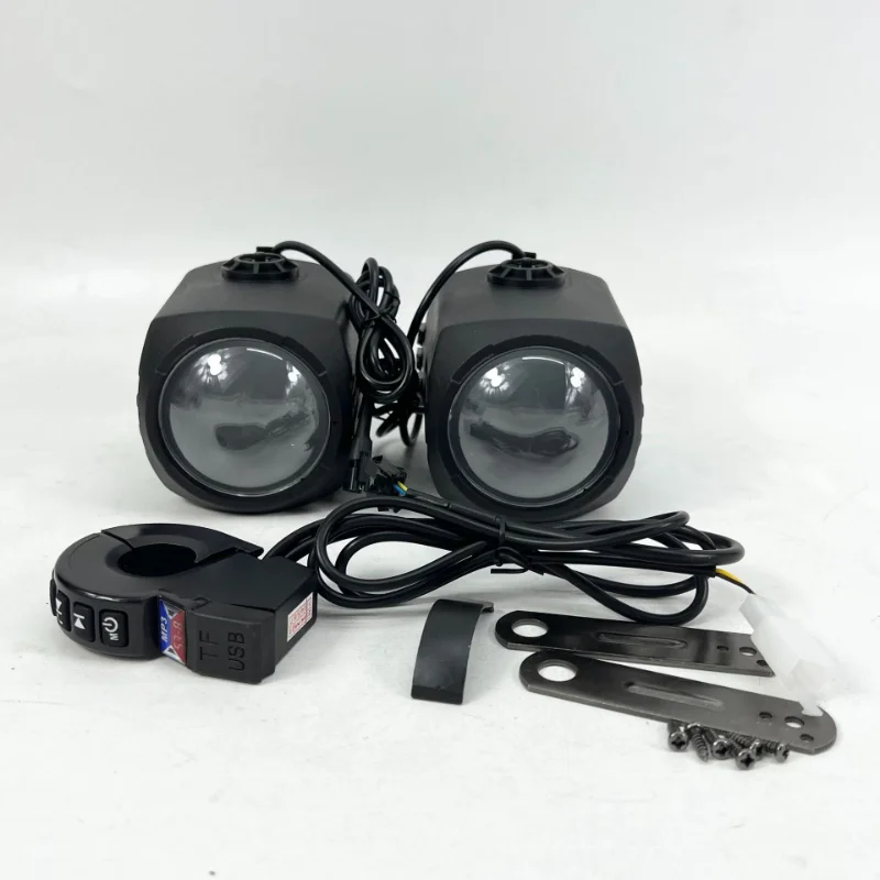 Motorcycle Bluetooth Speaker 12-80V Universal Hifi Sound Motorcycle Stereo Weatherproof Audio Amp System Handlebar Speaker
