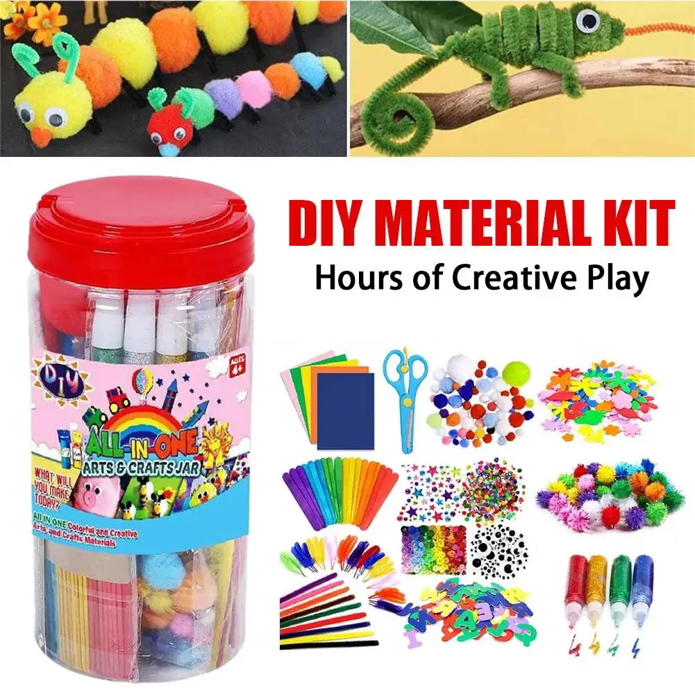 ชุดวัสดุ DIY สีสันสดใสสําหรับงานฝีมือโรงเรียนอนุบาล - รวมลูกบอลเส้นด้าย ไม้เส้นด้าย Twist Sticks Craft Kit สําหรับเด็ก