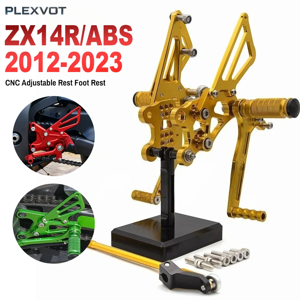 

For Kawasaki Ninja ZX14R ABS ZX-14R ZX 14R 2012-2023 Motorcycle CNC Adjustable Rear Set Rearsets Footrest Foot Rest