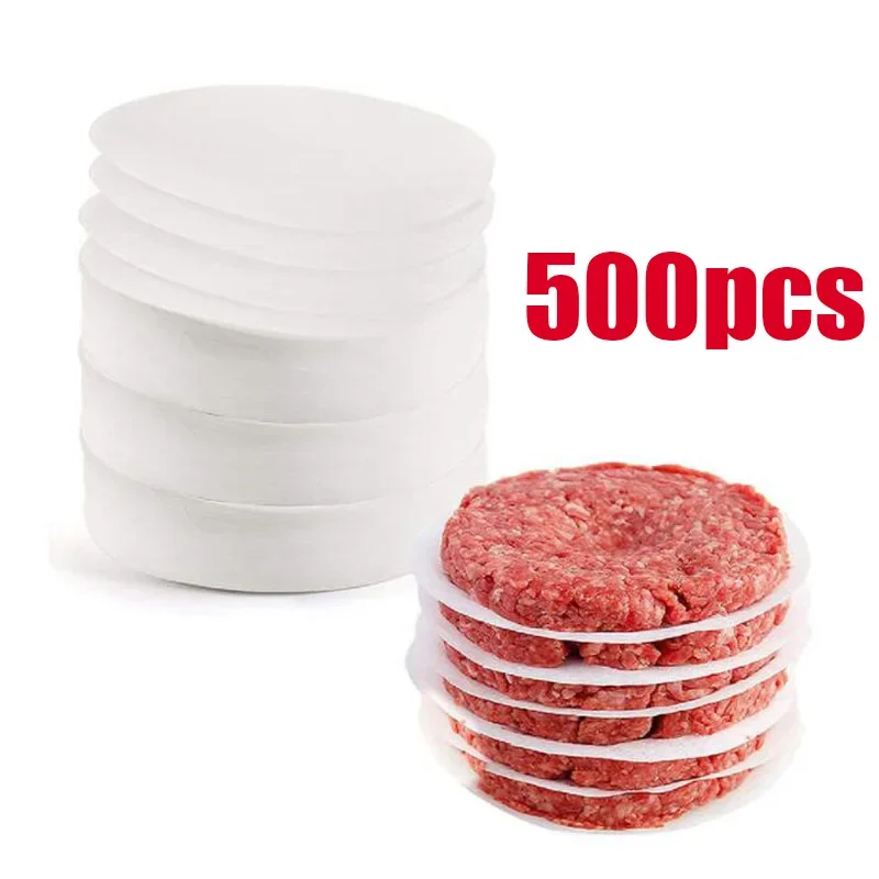 500 Disposable Hamburger Patty Separation Pads 11cm Round Hamburger Food Pads Paper Non-stick Oil Paper Baking Paper