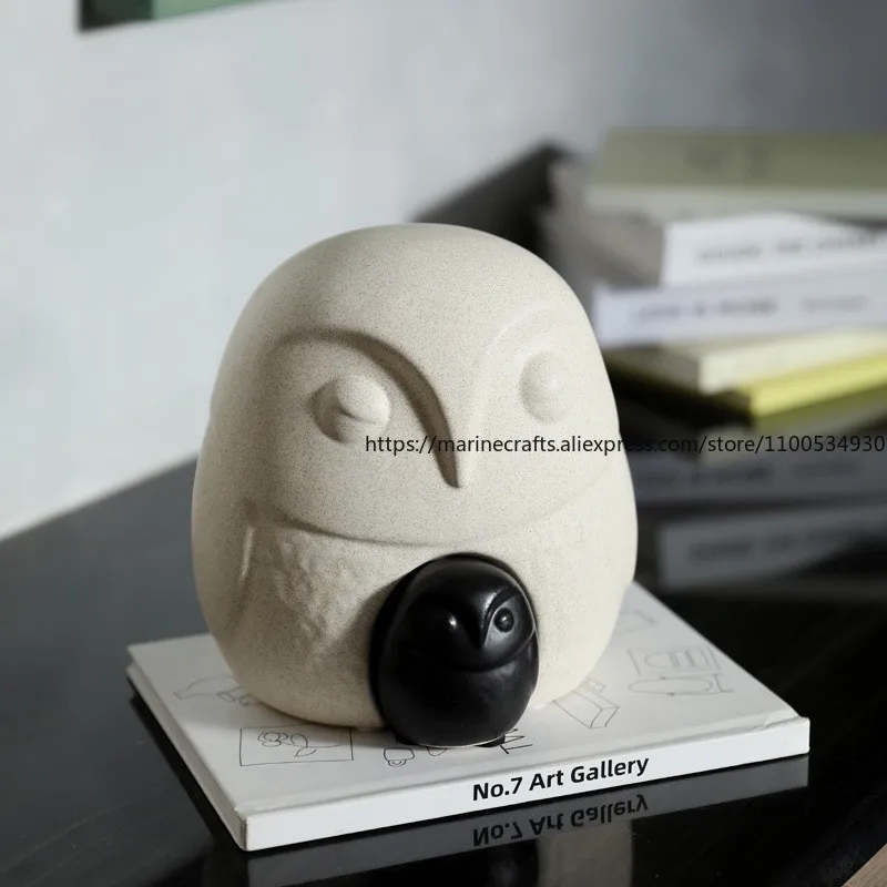

Cross-Border European Style Simple Creative Cute Combination Owl Ceramic Tabletop Wine Cabinet Decoration