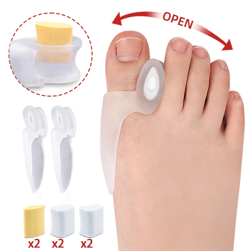 

1Pair Silicone Gel Thumb Corrector Little Toe Protector Separator Valgus Finger Straightener Foot Care Relief Pads Tool