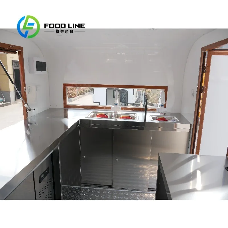 Customize Double Axle Food Trailer Fully Equipped Cooking Station Sink Mobile Street Vending Concession Catering Trailer