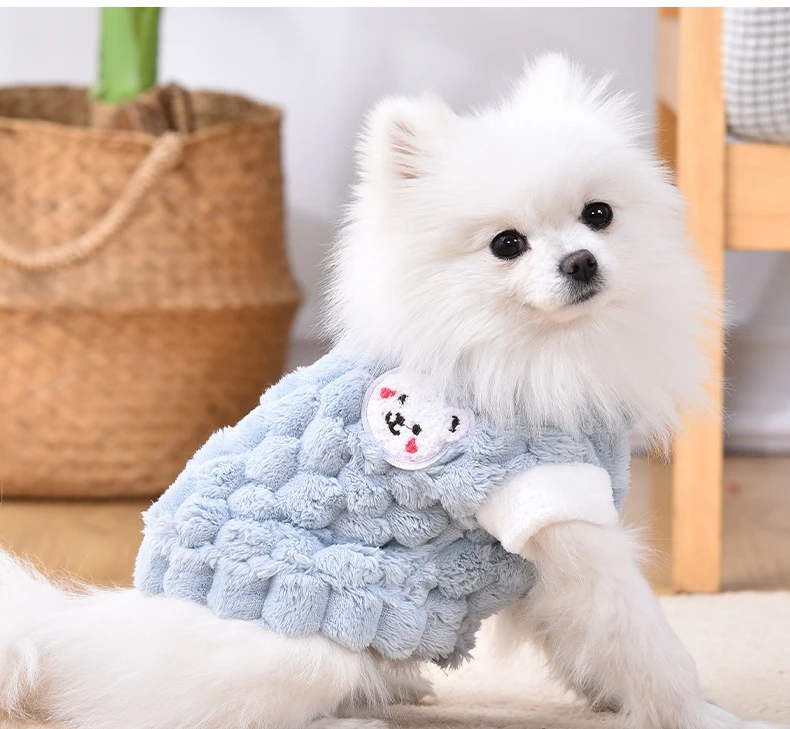 

Dog / Cat Clothes Winter Teddy Pomeranian Clothing Warm Plush Vest Can Be Pulled