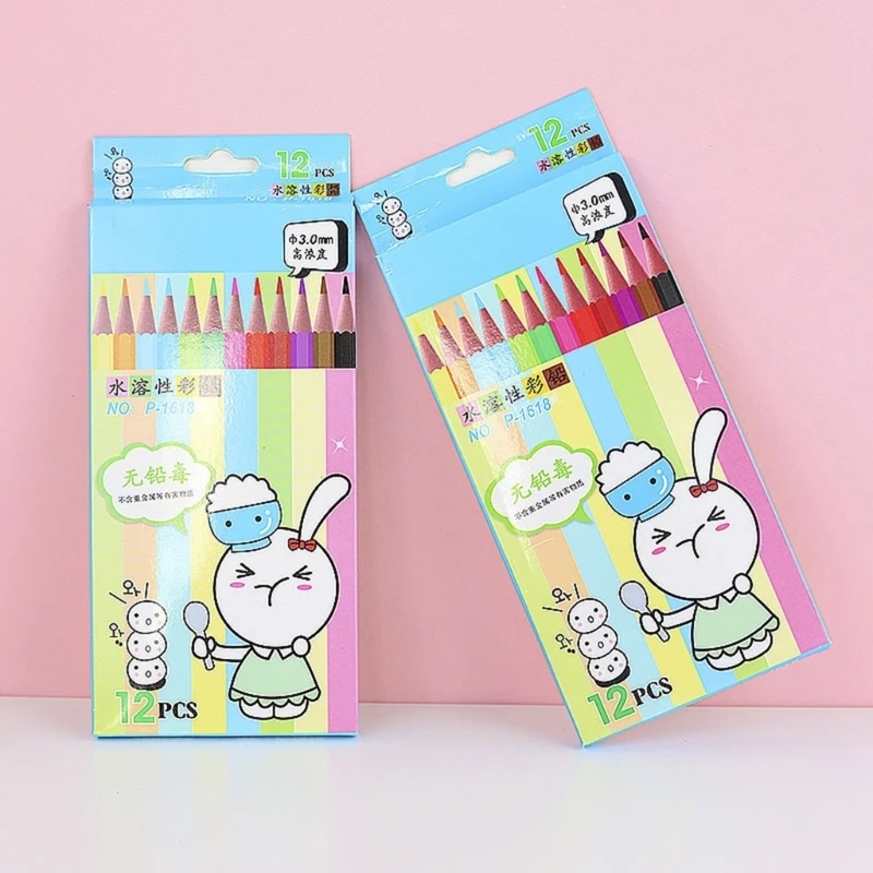 12 قلم رسم ملون قابل للذوبان في الماء، أقلام تلوين عملية للرسم والرسم