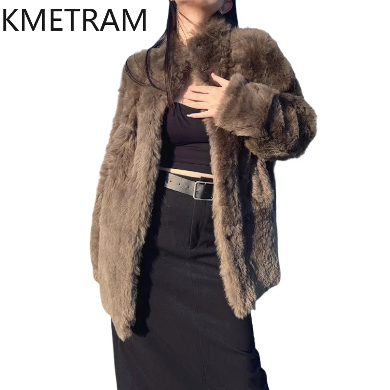 천연 양털 양피 양면 퍼 재킷 여성 고급 겨울 따뜻한 스탠드 칼라 리얼 퍼 코트 여성 의류 2025