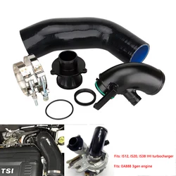 Silenciador Turbo de rendimiento, eliminación + codo de entrada Turbo + manguera de silicona para Audi S3 A3 VW Golf Gti Gli R MK7 1,8 T 2.0TTsi EA888 MQB