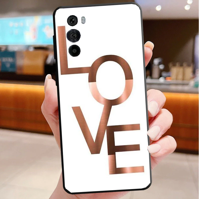 حافظة هاتف لهاتف موتورولا إيدج 50 40 برو 60 50 40 30 Ultra Neo Fusion Moto G85 G72 G53 G54 G84 G13 G32 أحبك قلب وردي #1