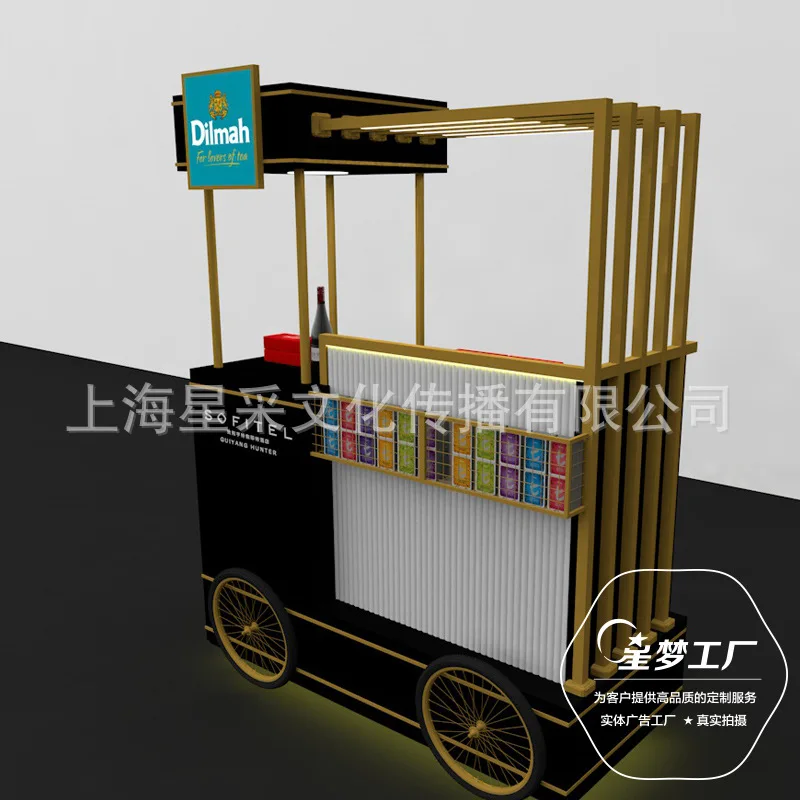 Aangepast. Professioneel Boutique Theekastontwerp en productie Hoogwaardige displaystandaard Ontwerp Theewagen Theemuurontwerp Shang