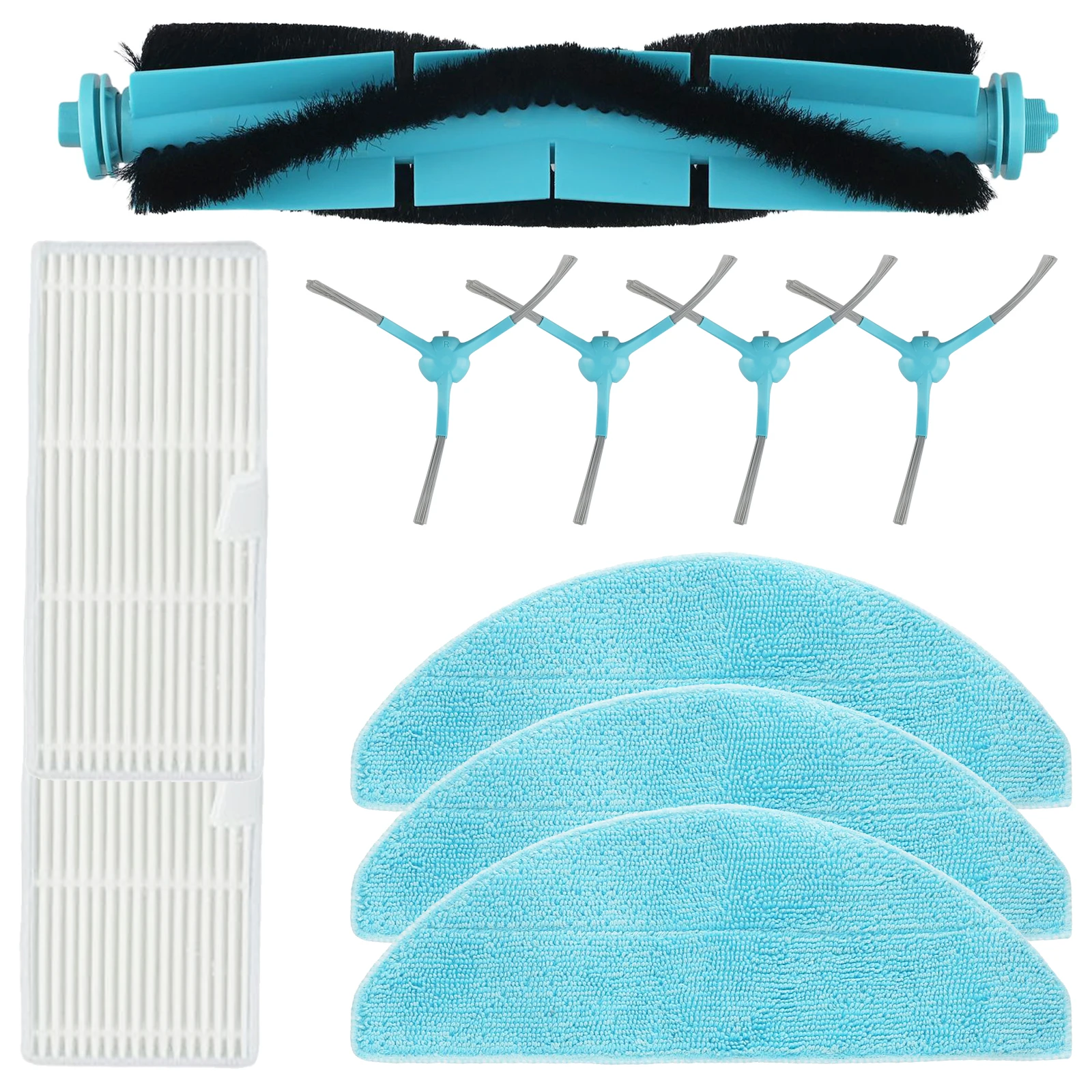 

Effective Corner Cleaning Kit Main Brush Filters Mop Cloths Side Brushes for Conga 7490 Immortal Home For XTreme