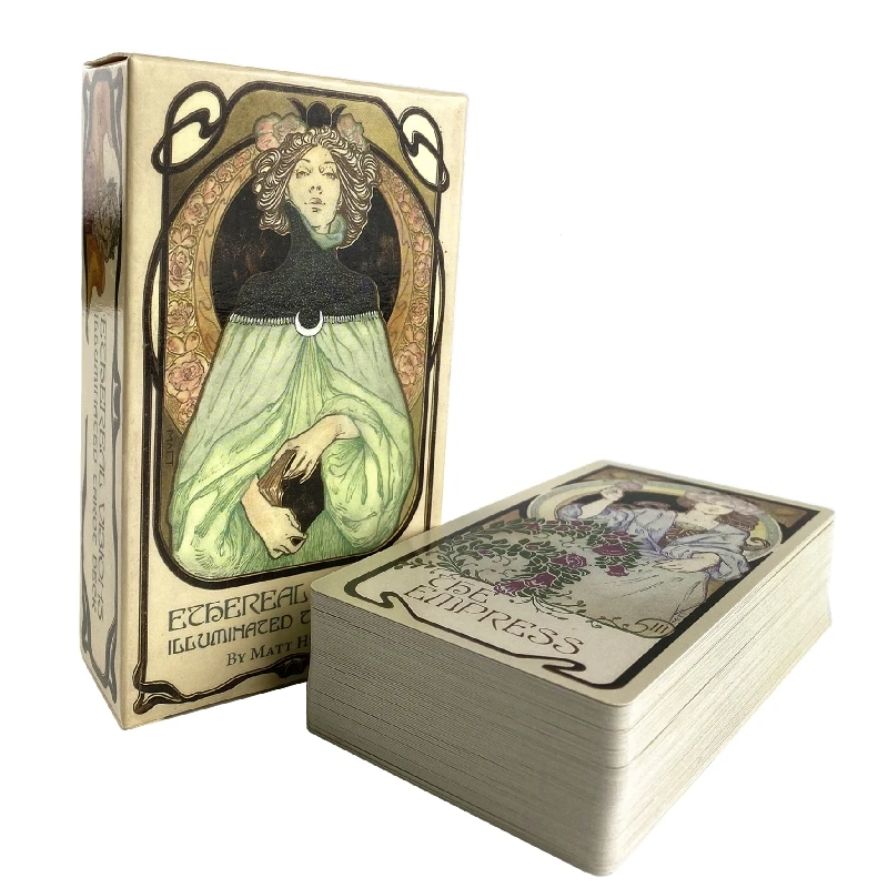 Ethereal Visions Illuminated Tarot Cards Queen Of The Moon Seasons Of The Witch Deck Board Table Games