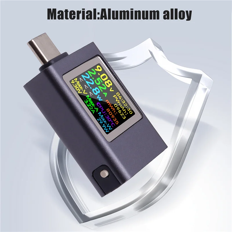 AB47-DC4.5-50V 0-12A PD3.1 pantalla Digital multifunción amperímetro de voltaje CC medidor de potencia tipo C probador de carga de teléfono móvil