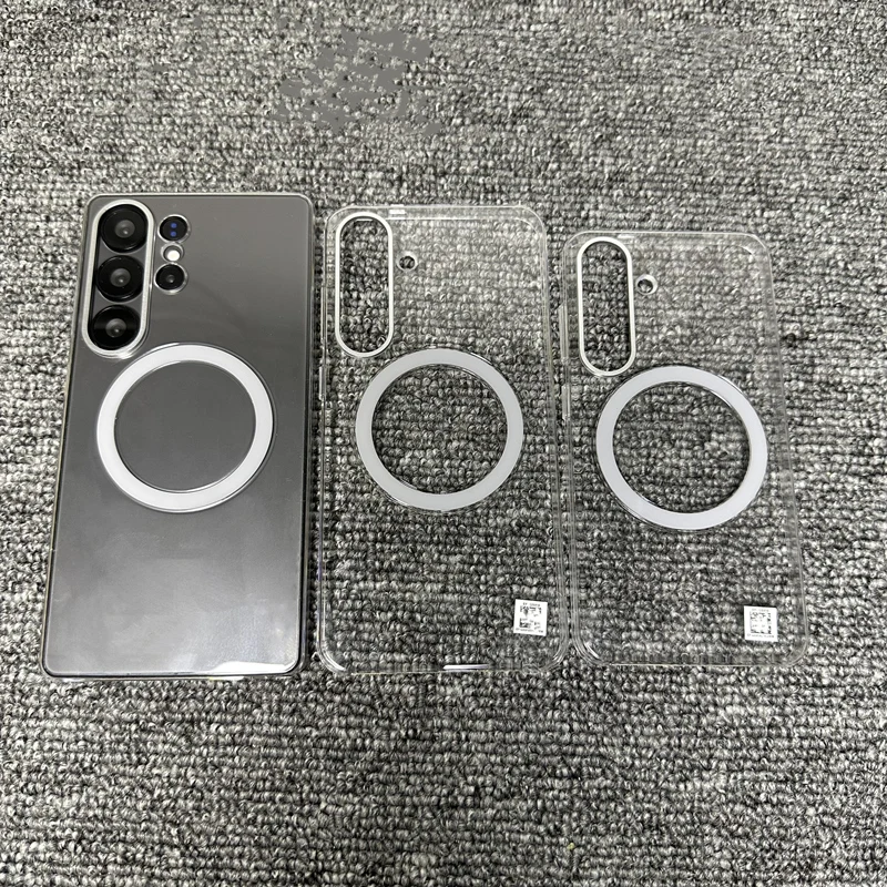 Oryginalne, przezroczyste, ultracienkie, magnetyczne etui na telefon do Samsung Galaxy S26, S25 Ultra, S25 – proste, przezroczyste, z funkcją bezprzewodowego ładowania, twarde. — zdjęcie produktu 5