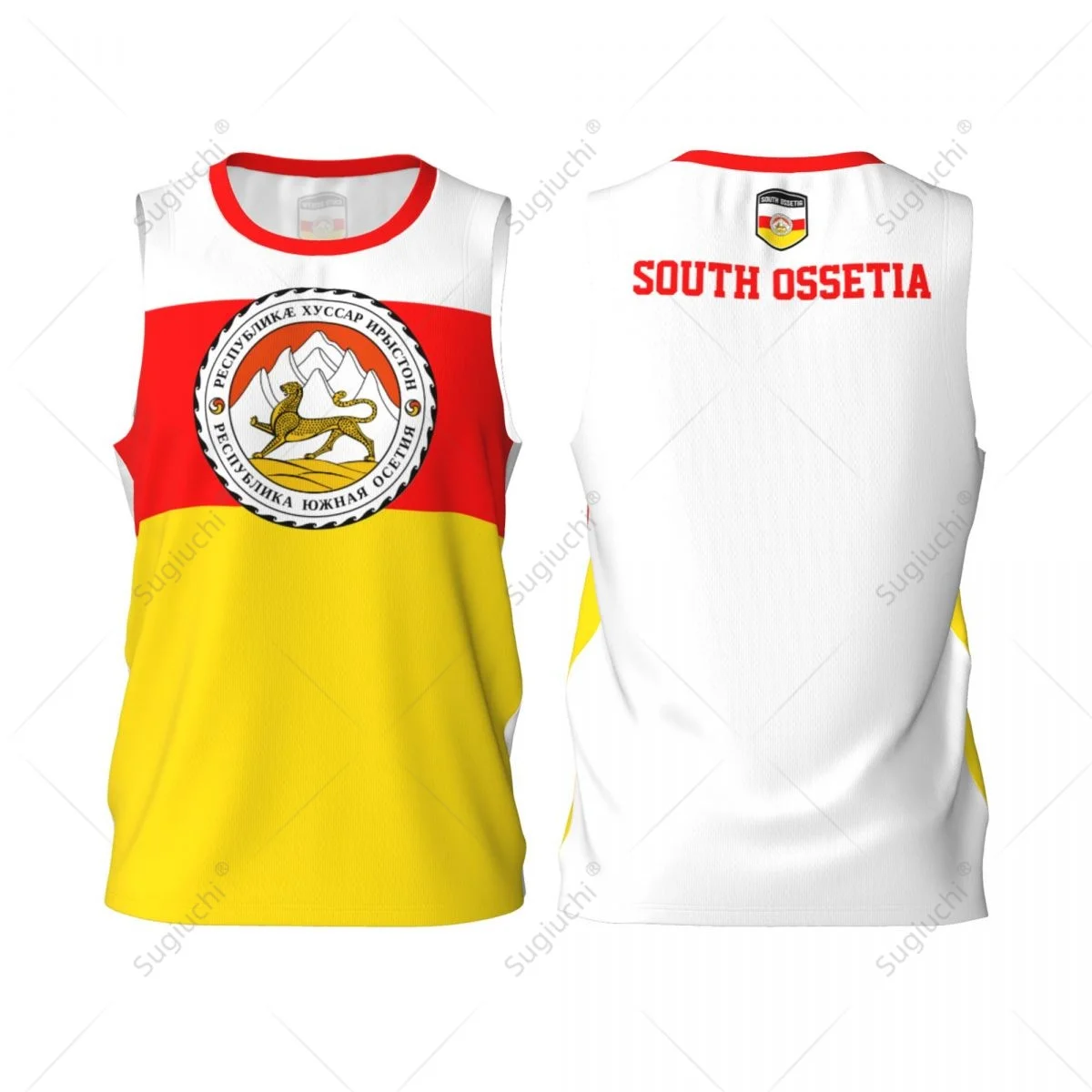 South Ossetia Flag Men Basketball Sports Jersey Running Fitness Multifunction Sleeveless tshirt Exclusive Custom Name Nunber