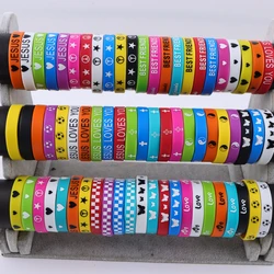 10/20/30/50/100Pcs/Set Fashion Leisure Butterfly Football Elastic Luminous Silicone Bracelets Men's Daily Holiday Party Gifts