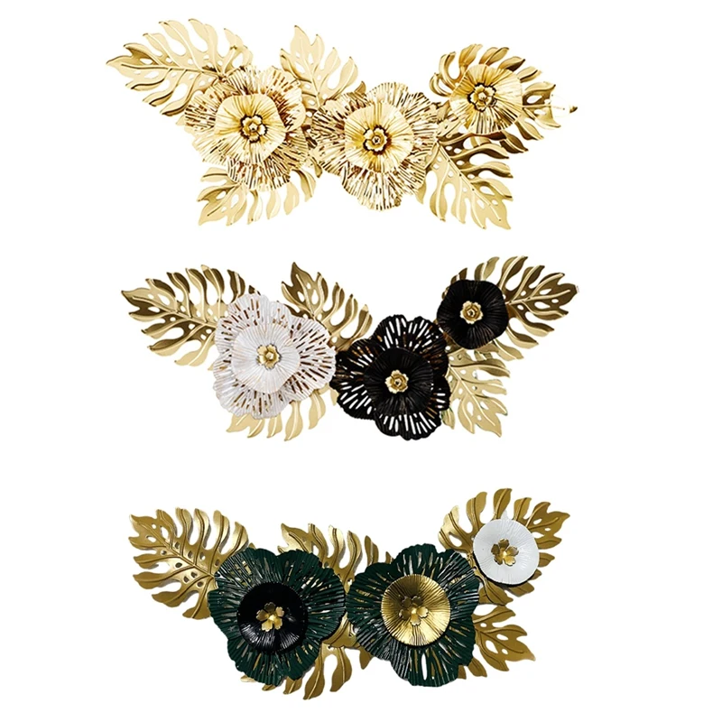 나뭇잎 금속 벽 장식 벽 조각 장식, 럭셔리 다리미 행잉 아트워크, 기념일 거실 선물, 집, 52.5x21cm