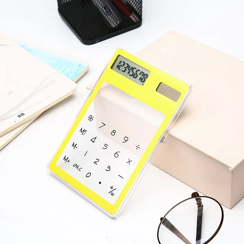 Calculadora de macarrón solar de pantalla grande de 40 piezas, calculadora electrónica con pantalla digital de suma y resta de 8 bits