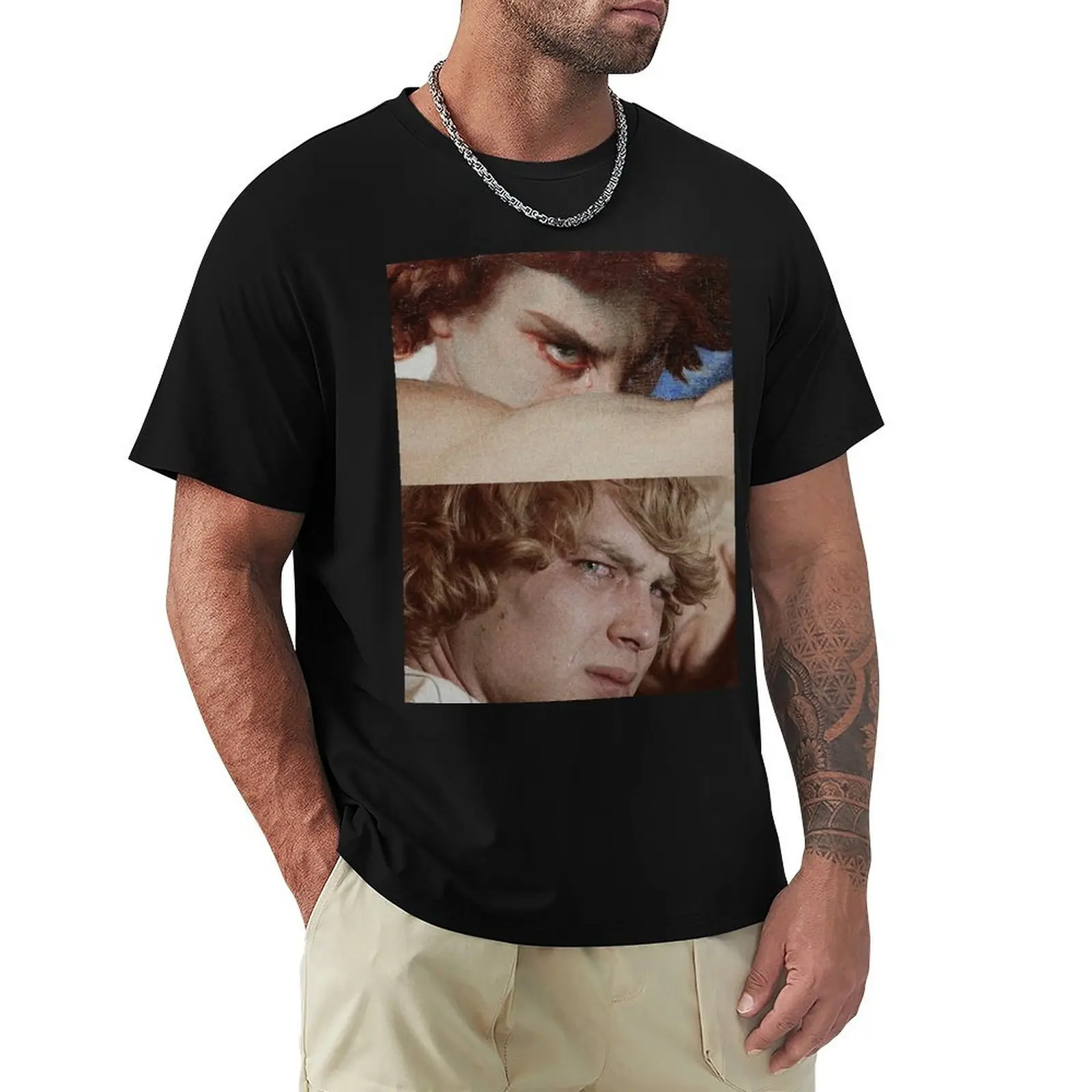 

Fallen Angel by Alexandre Cabanel (1868) / Cody Fern as Michael Langdon T-Shirt cotton graphic tees custom shirt mens fashion