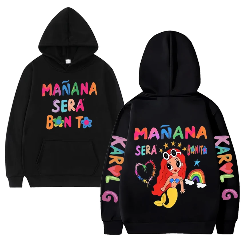 

Singer Karol G New Album Manana Sera Bonito Print Hoodie Men Women Casual Fashion Fleece Sweatshirts Unisex Graphics pullovers