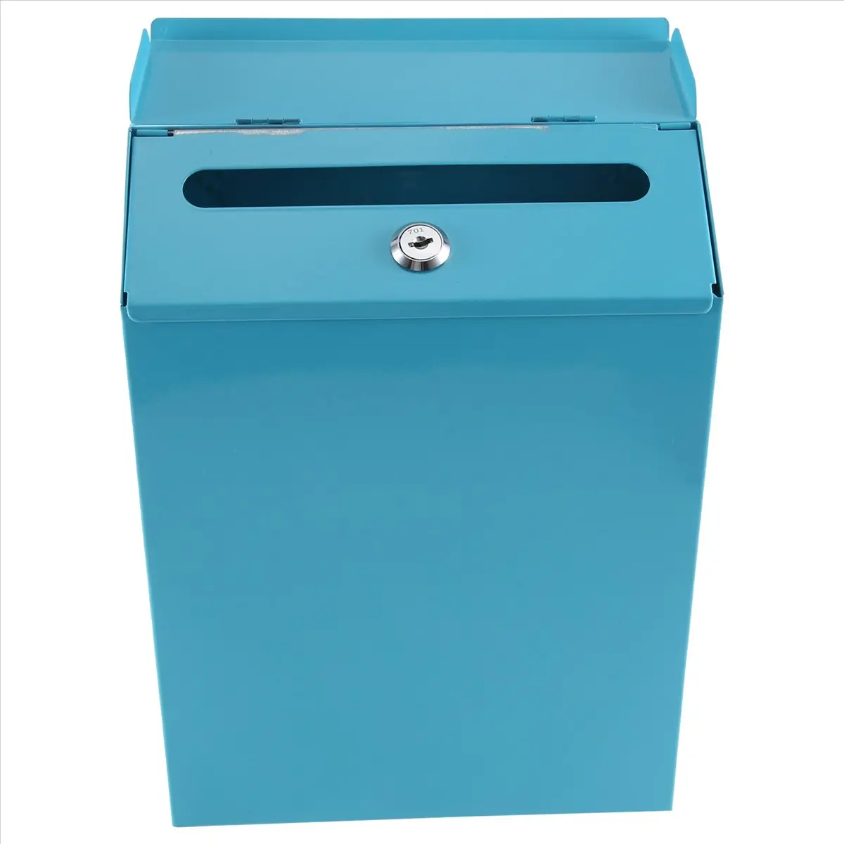 A89X Wall-Mounted Mailbox Lockable Mailbox Wall Collection Box Farmhouse Mailbox with Key Suitable for Home Office Blue