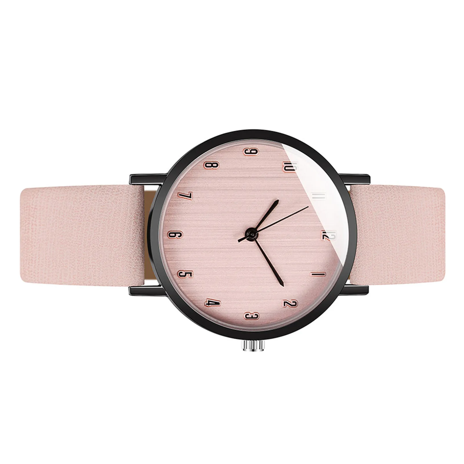 Quartz Women Wrist Watch Strap Simple Design Wood Grain Dial Lightweight Stylish for Casual Date Party