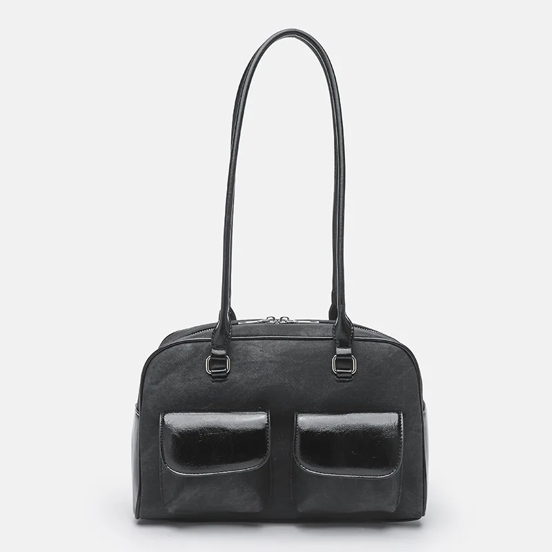 

New Vintage Women Business Shoulder Bags Simple Ladies Commute Tote Bag Pu Leather Female Underarm Bag Large Handbags Purse