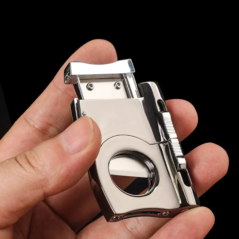 Cigar Cutter Portable V-Cut Double Punchers Stainless Steel Scissors Smoking Accessories Men's Gift