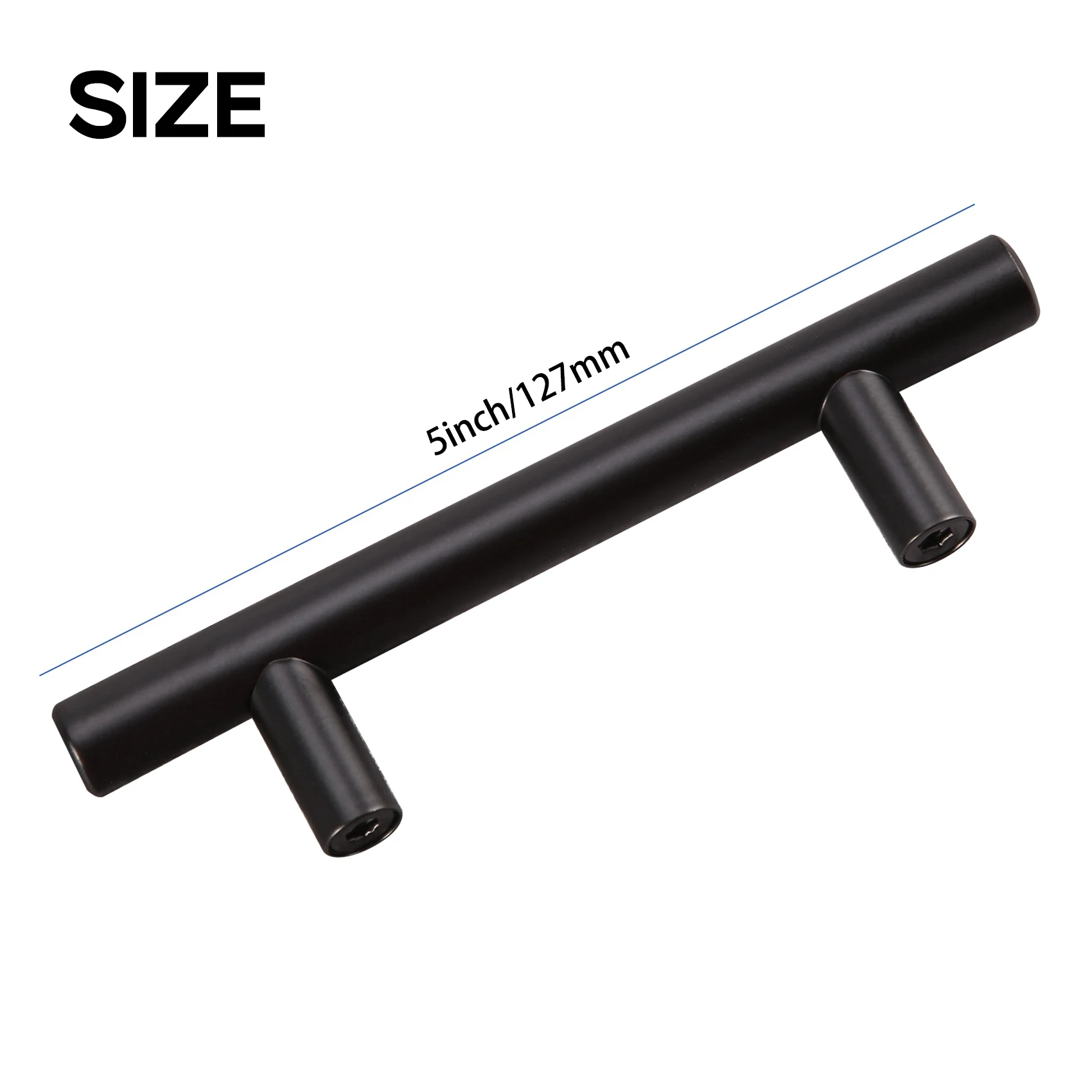 A04G-10 Pack 5 Inch Cabinet Pulls Matte Black Stainless Steel Kitchen Cupboard Handles Cabinet Handles 5 Inch Length, 3 Inch Hol