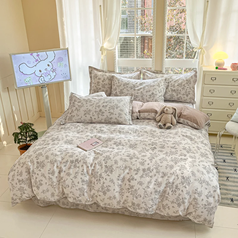 3pc/Set 100% Cotton Duvet Cover,Soft Skin-Friendly Fabric For Single Twin Multi-Size Bedding quilt cover set With Zipper,No Fill