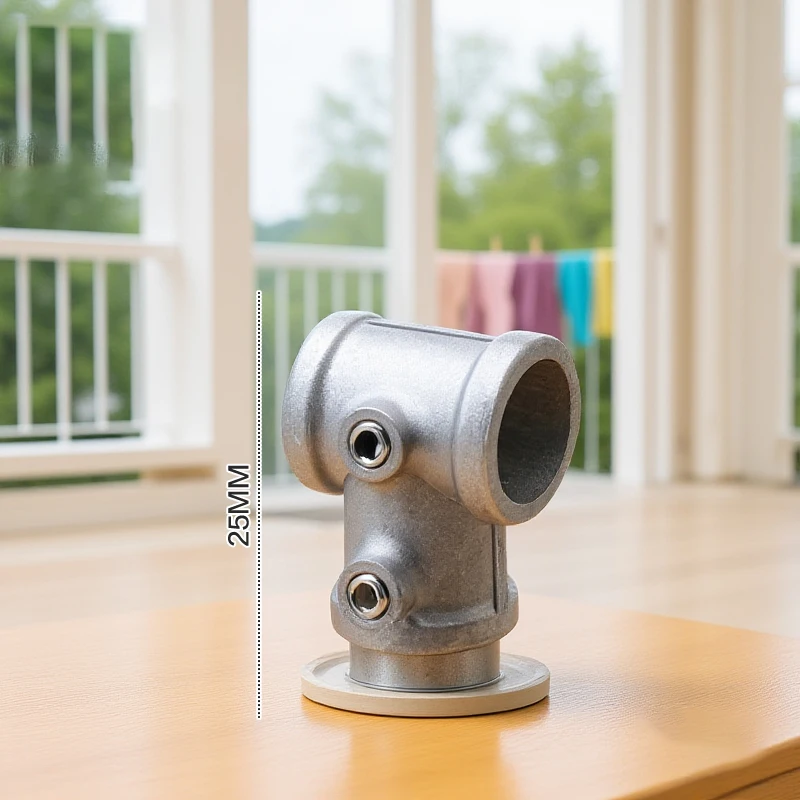 25MM Flat Three-dimensional Fitting Connection Fastener Steel Tube Shelf Parts  Aluminum Alloy Connector Elbow Tee Base