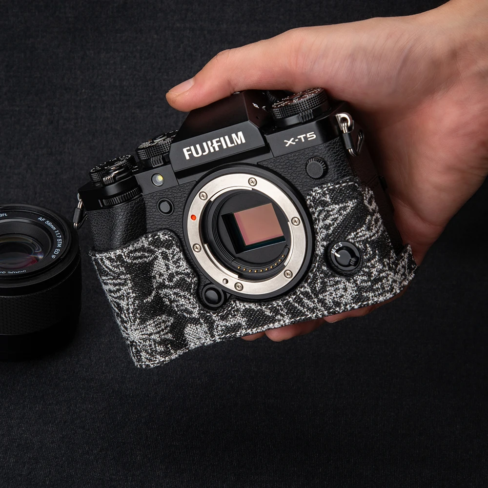 Denim Blue Protective Case Genuine Leather XT5 Camera Bag Creativity Denim XT5 Bag Camera Bag dla Fujifilm XT5 X-T5 Case